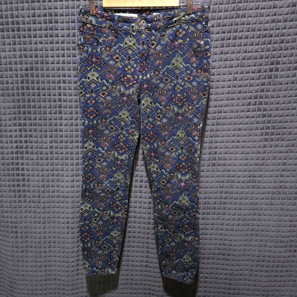 High Rise Skinny Corduroy Pants 32x27 Anthropologie Colorful Western Retro Lilac
